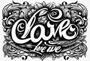 "love us"
Script Font
Text Only tattoo idea