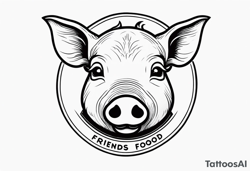 cute pig or piglet.
with text: "friends not food"
very thin lines tattoo idea cute pig or piglet.
with text: "friends not food"
very thin lines tattoo idea
