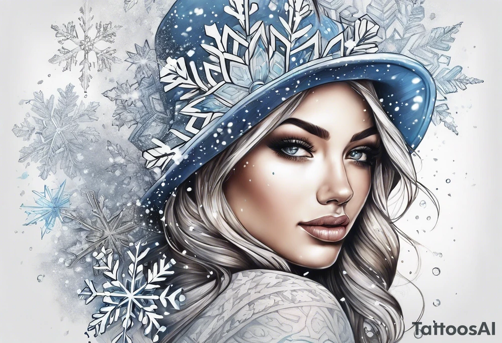 snowflakes falling tattoo idea