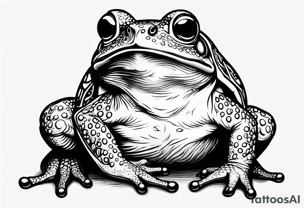 Toad with fur coat tattoo idea