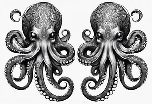 Octopus around lower leg tattoo idea
