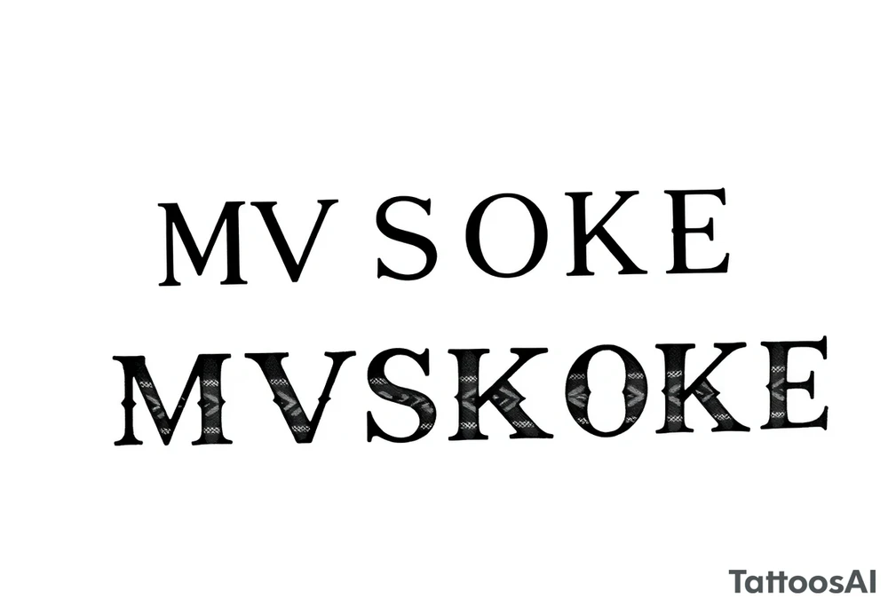 The word “MVSKOKE” shaded with Pendleton print tattoo idea