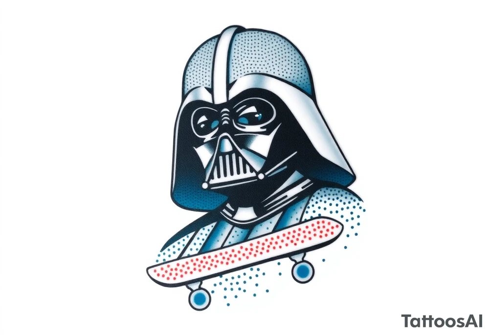 Darth Vader, skateboard blue & red tattoo idea