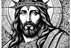 jesus olhando pra cima na cruz tattoo idea