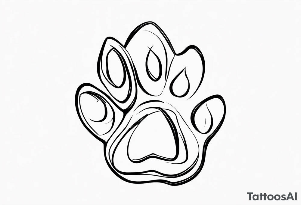 Dogs paw print with jaxy writing tattoo idea