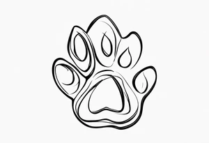 Dogs paw print with jaxy writing tattoo idea