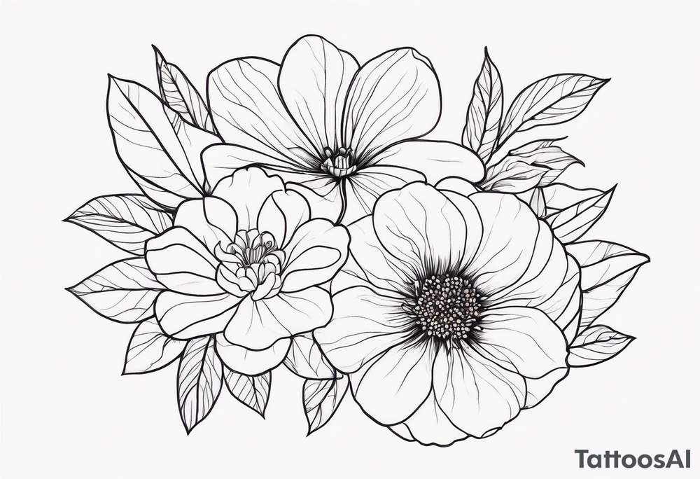 feminin minimalist flower tattoo idea