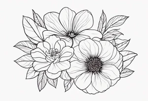 feminin minimalist flower tattoo idea