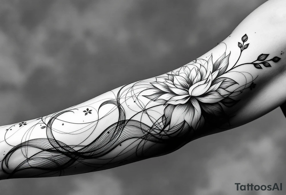 Размытые линии, мифология, свободно tattoo idea