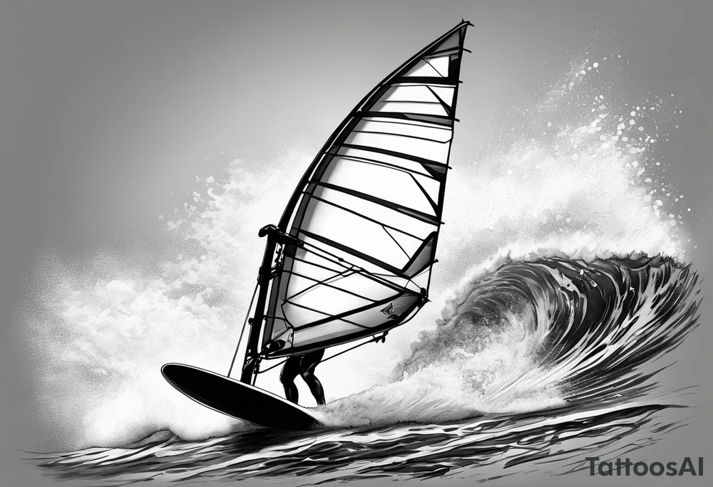 Windsurfer im Meer tattoo idea