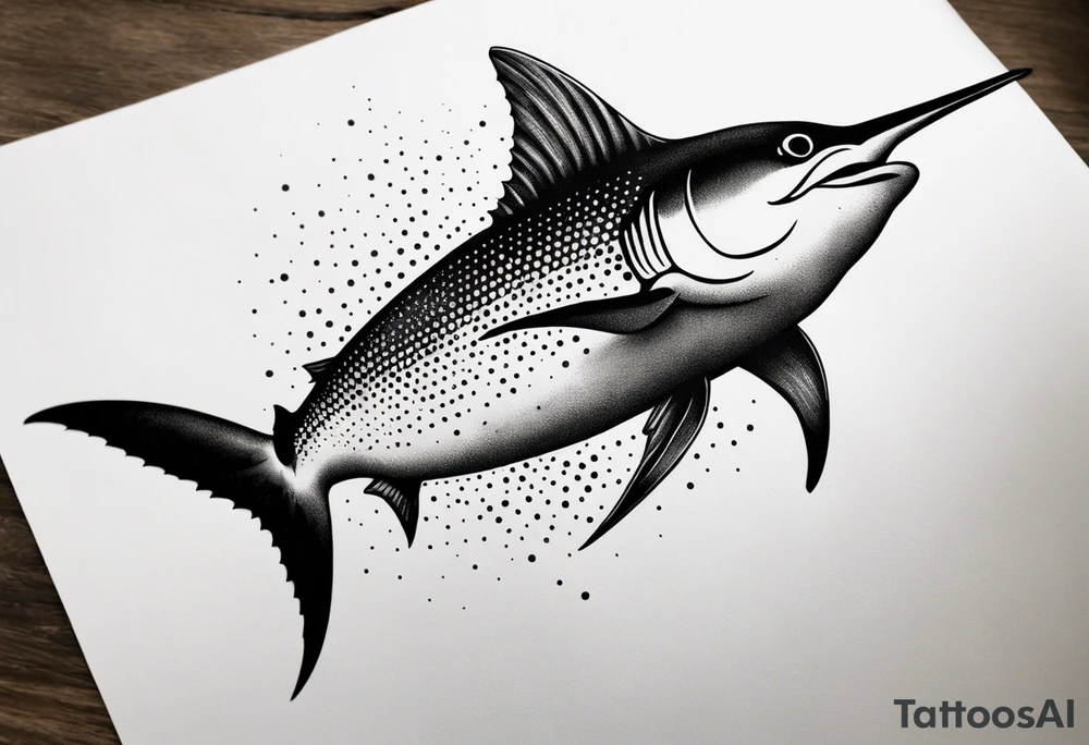 Marlin jumping tattoo idea