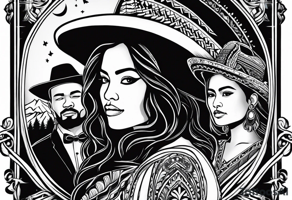 Pacific Northwest
Mexican American inspiration. Shadow of Family of four. Add faith and God, Crosses tattoo idea