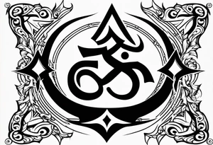 The trident (trishul) of Shive with the om symbol below it tattoo idea