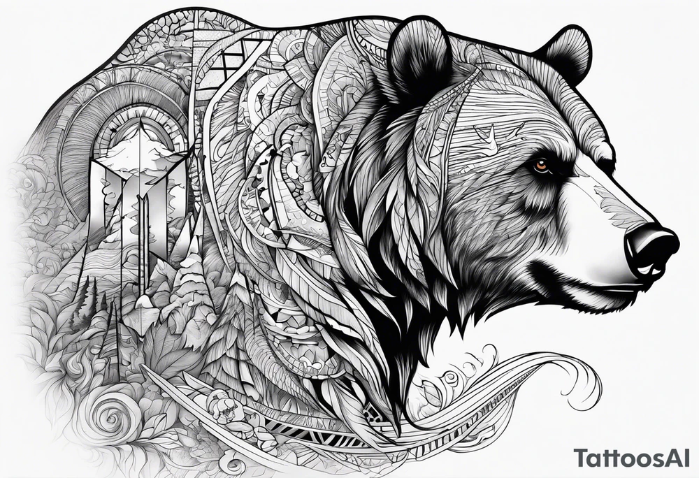 bear mountain tattoo idea