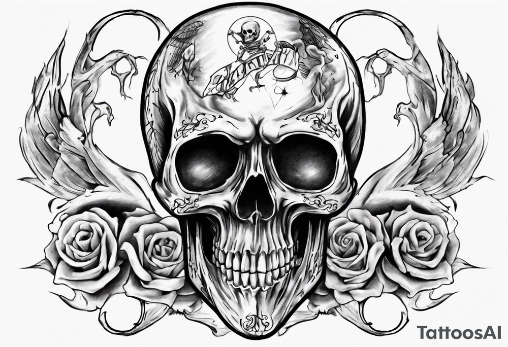 Death is smiling at me, and I'm smiling back at death tattoo idea