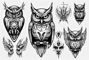 Demonic Owl tattoo idea