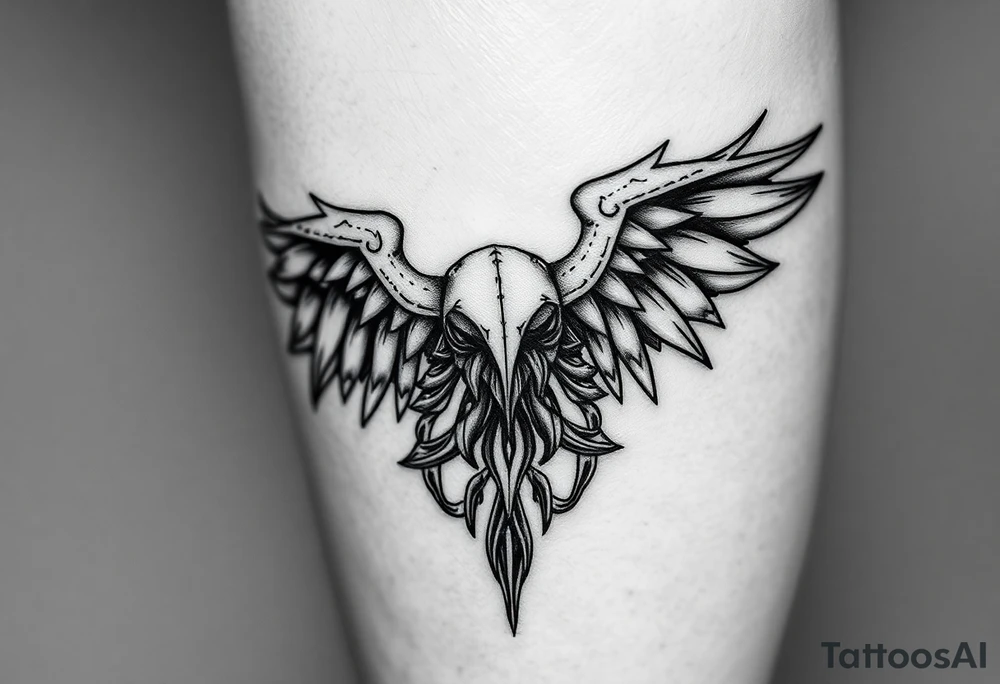 Left leg black out work with existing tattoo tattoo idea