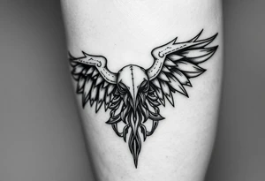 Left leg black out work with existing tattoo tattoo idea