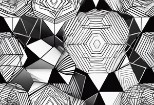 black plain big hexagons without texture tattoo idea