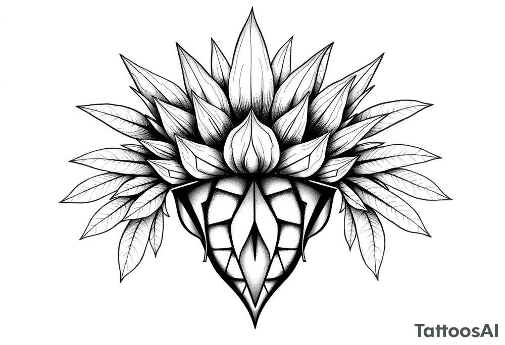 Bushy crown pineapple vagina,  design to go over vagina , erotic vagina  area design, anus to be at the bottom tattoo idea