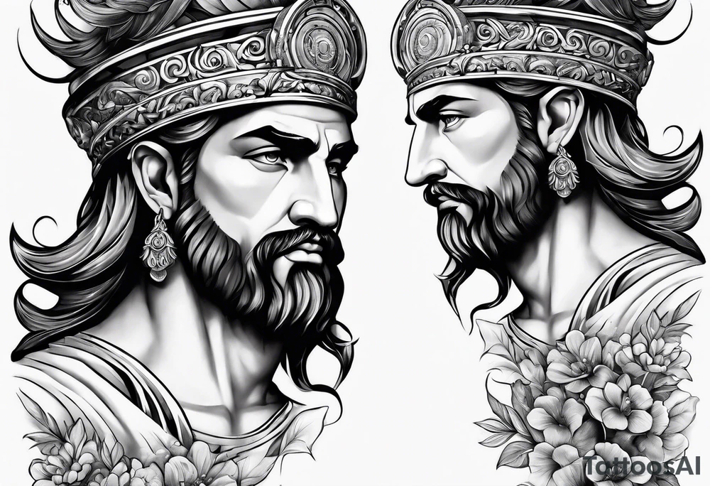 Greek God sleeve tattoo idea
