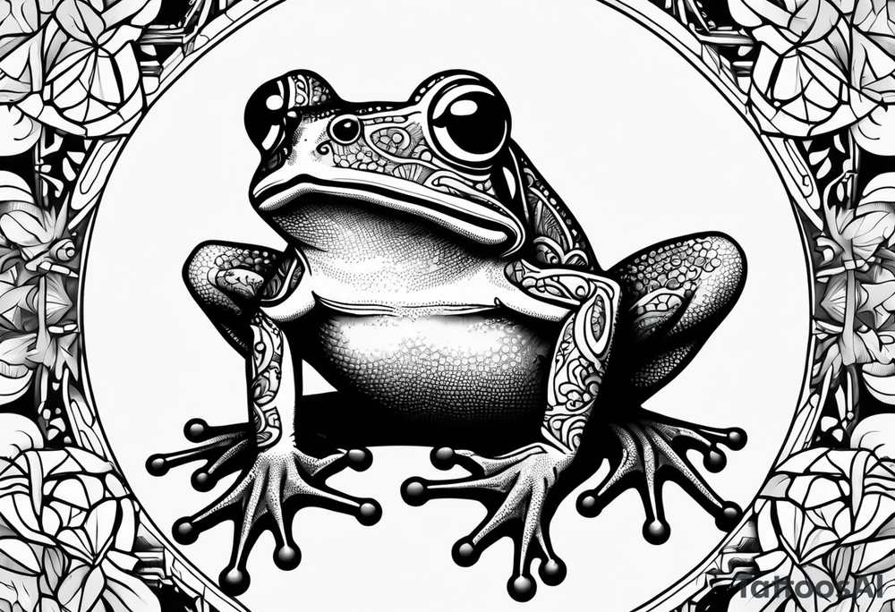 a psychedelic frog tattoo idea