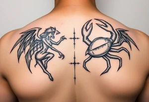Combine A Gemini and cancer zodiac sign tattoo idea