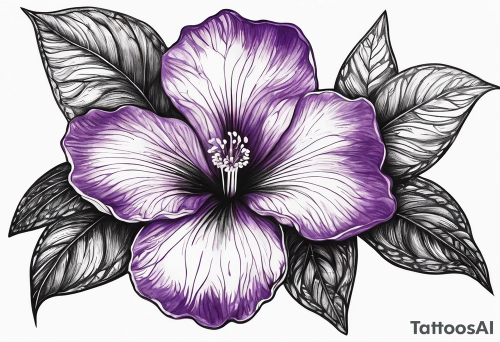 Violet flower made with fingerprint tattoo idea