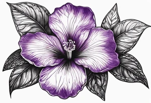 Violet flower made with fingerprint tattoo idea