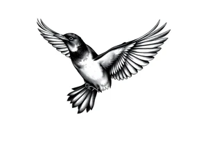 Male European Blackbird flying tattoo idea tattoo idea