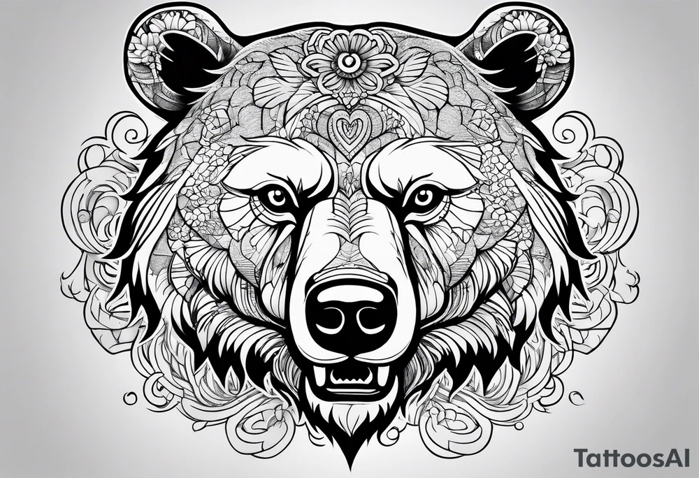 Japanese bear tattoo idea