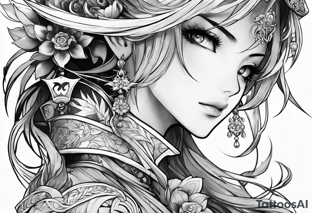 Itadori from anime magic battle tattoo idea