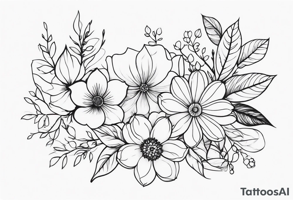 ornaments of flowers tattoo idea
