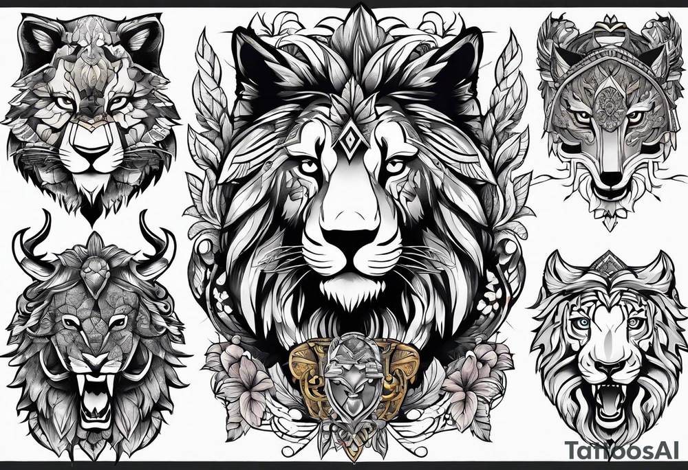 Armband with alpha animals tattoo idea