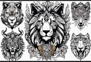 Armband with alpha animals tattoo idea
