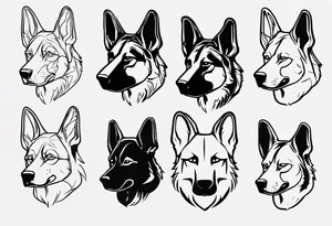 Angry side profile German shepherd dog tattoo idea