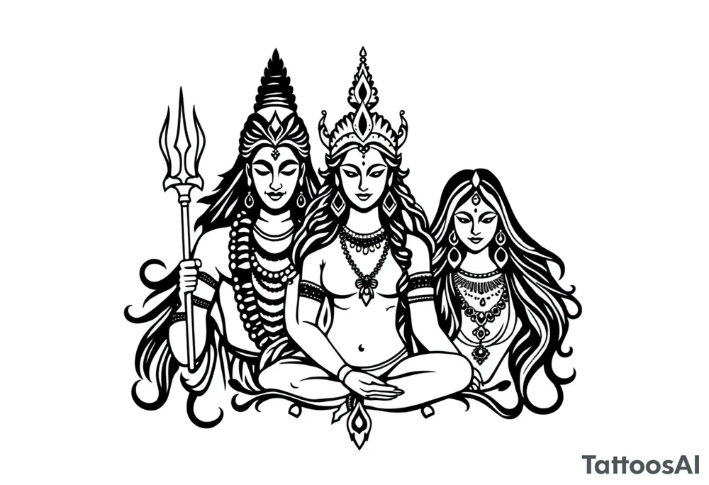 Lord Shiva, Godess Kali, Godess Lilith Together tattoo idea