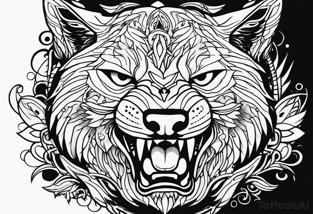 Angry wold tattoo idea