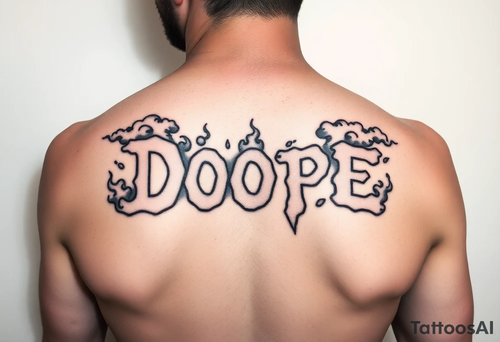 Dope spelled out in smoke
Clouds tattoo idea