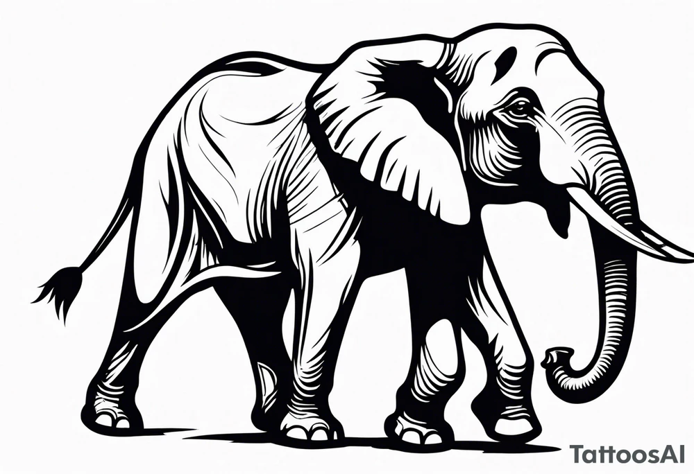 Angry elephant tattoo idea