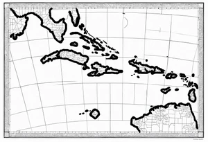 Outline map of the Eastern Caribbean islands tattoo idea