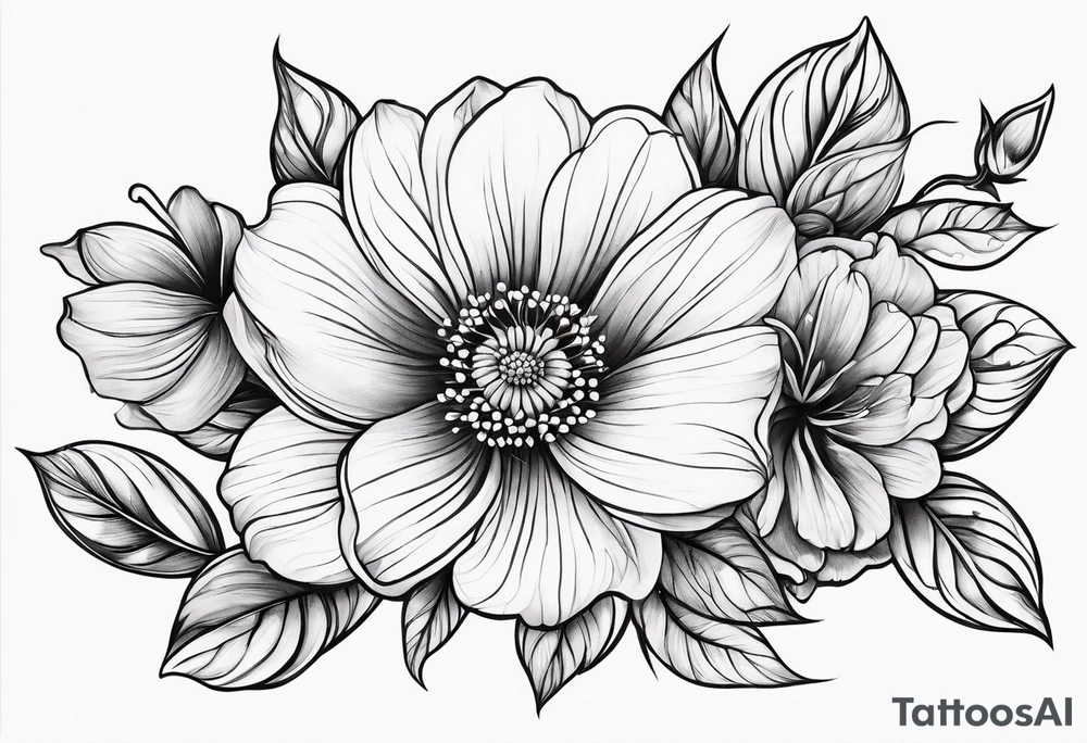 Small micro flower tattoo idea