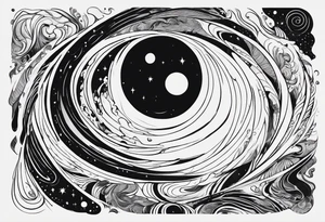 Black hole swallowing earth as it stretches and becomes deformed tattoo idea