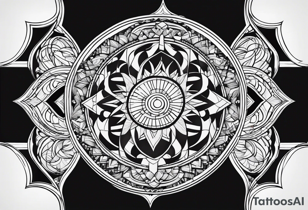 geometric circle tattoo idea