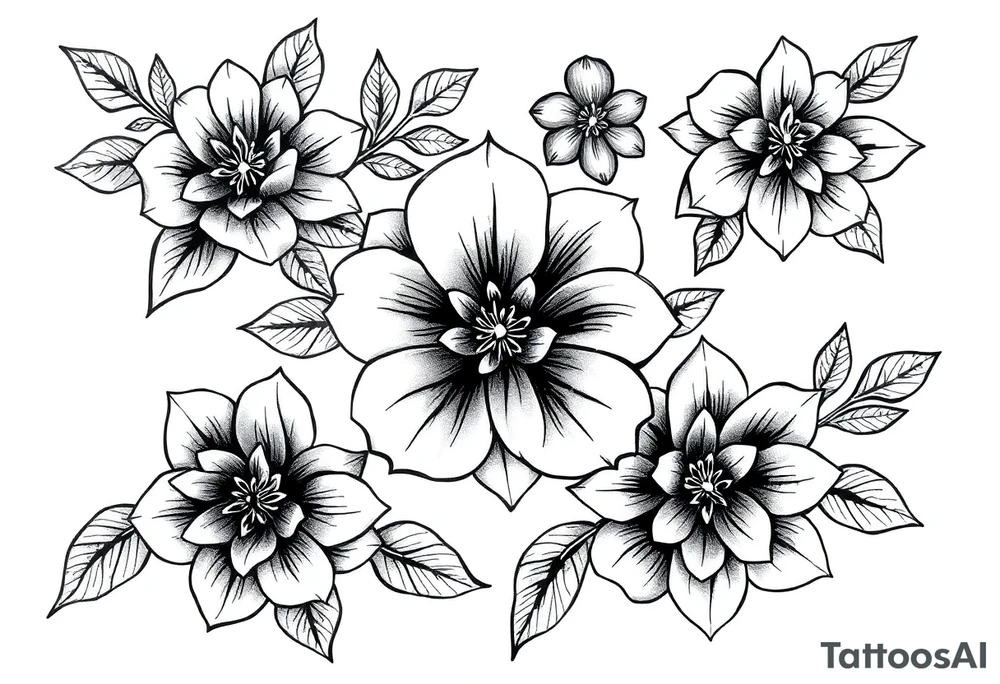 ornaments of flowers tattoo idea