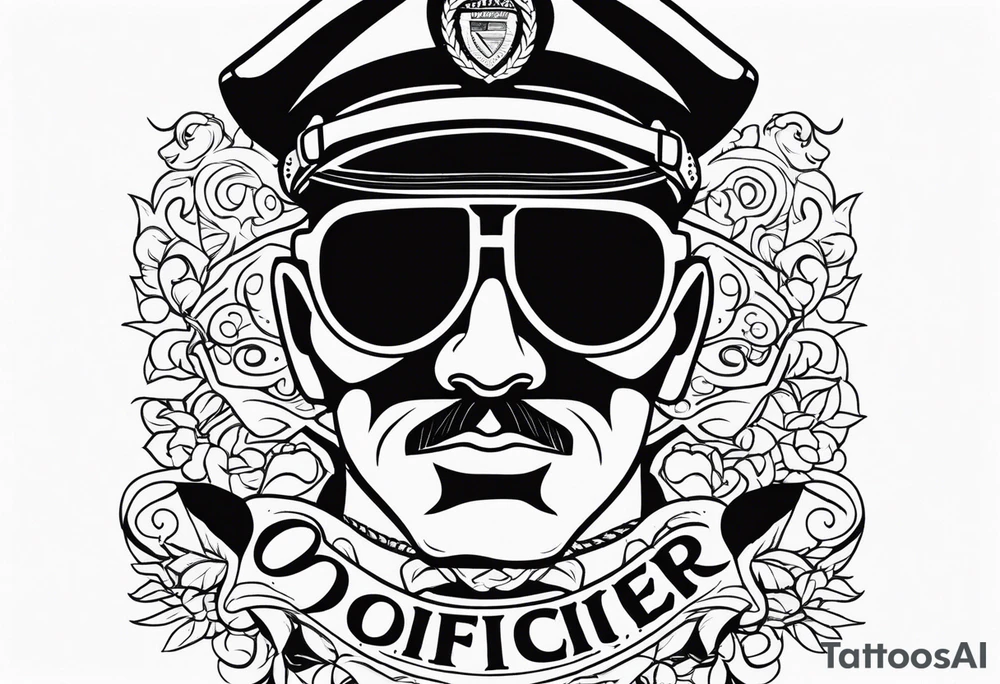 Officer Sunglasses tattoo idea