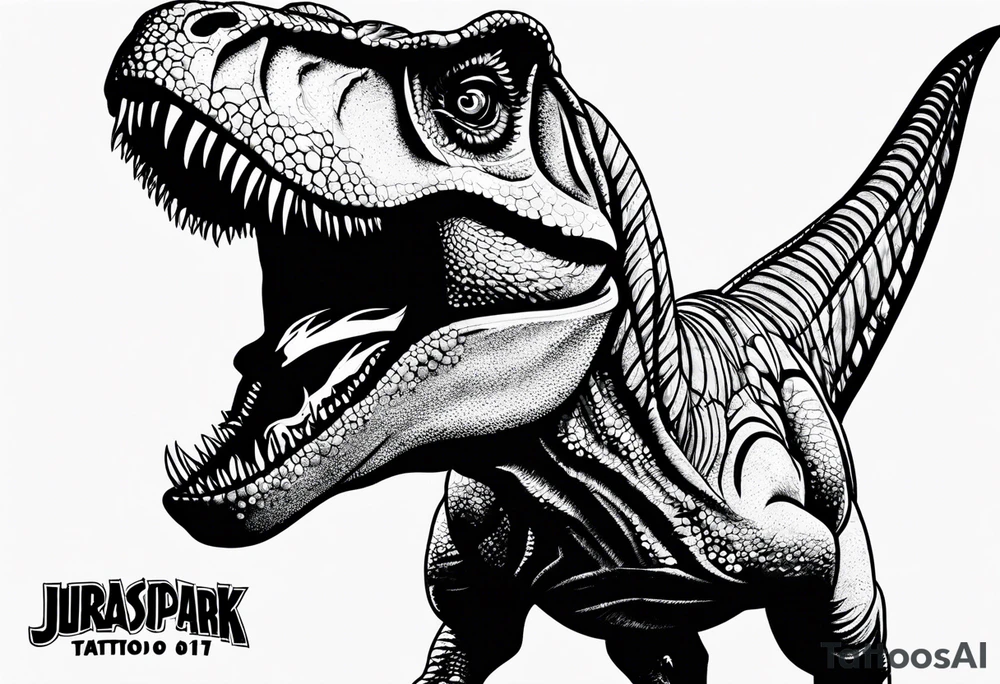 trex from jurassic park tattoo idea