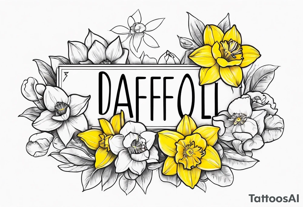 Daffodil birth flower chain tattoo idea