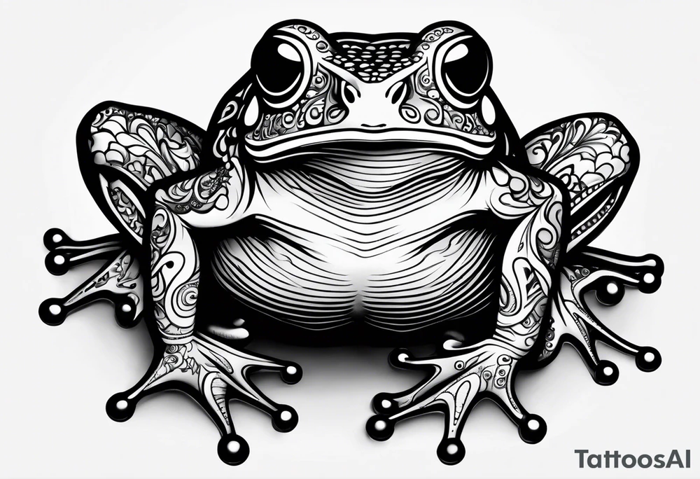 a psychedelic frog tattoo idea