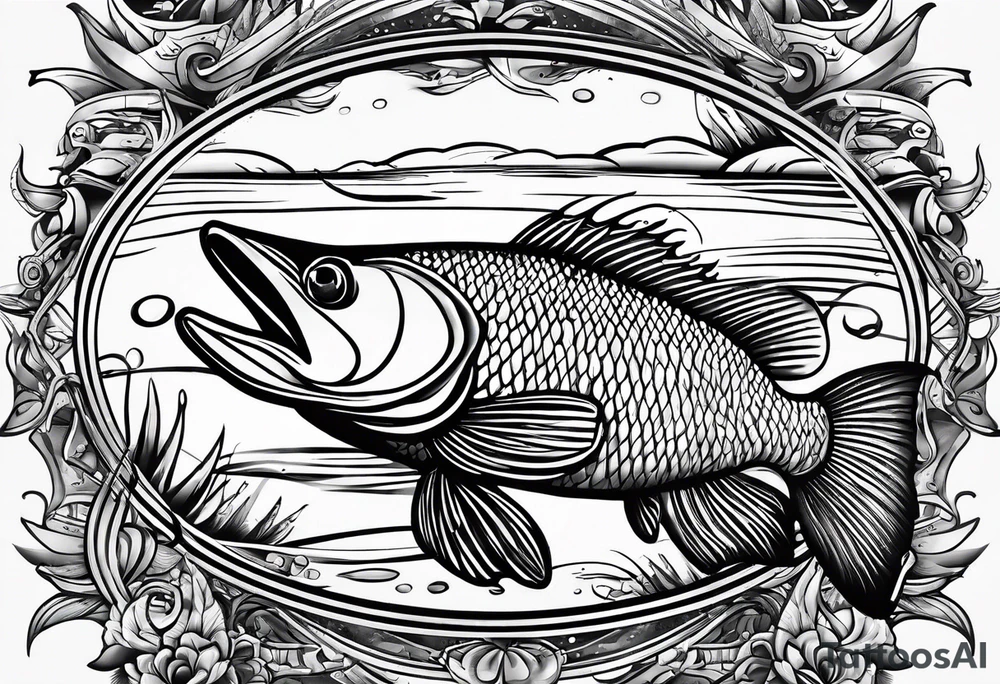 simple fishingrod with the line in water
"do not generate a fish" tattoo idea